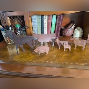 Rustic farm animal figurines